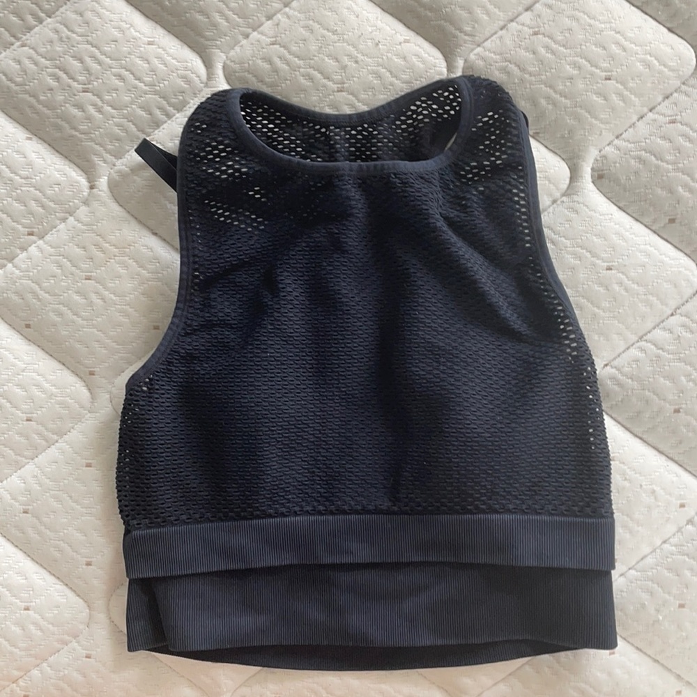 Black long line sports bra